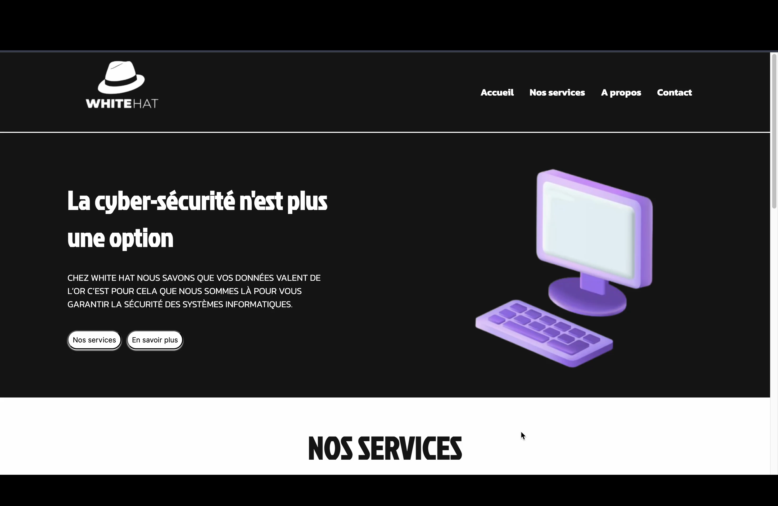 Page d'accueil White Hat